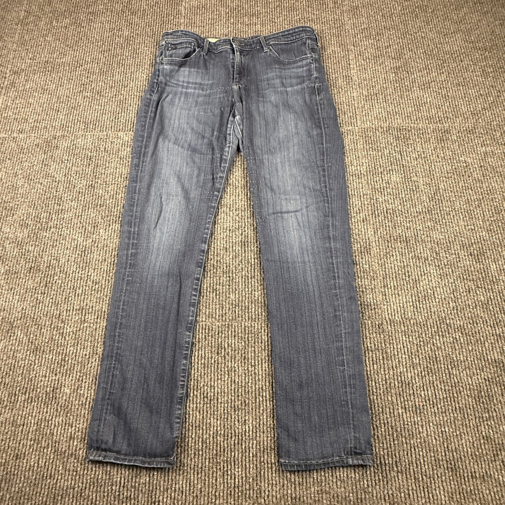 AG Adriano Goldschmied The Stevie Size 32R Slim Straight Jeans Dark Wash USA